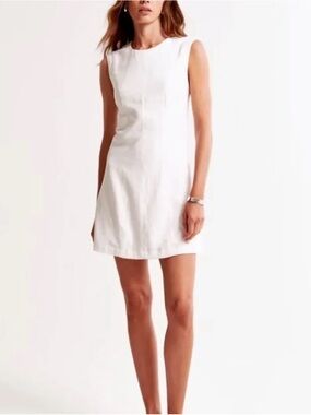 A&F Sleeveless Tan Linen Dress